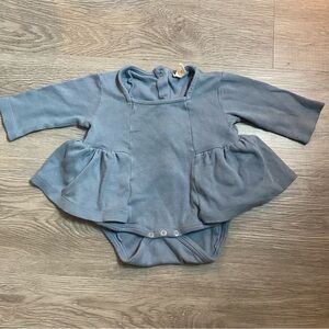 Kate Quinn Girl’s 3-6 months Dress Bodysuit Long Sleeve Blue‎ Minimalistic